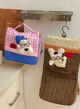 tagi收纳包化妆包橙色大容量通勤高颜值格子收纳便携式洗漱化妆包