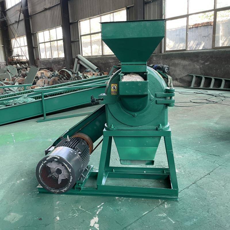 下口出料磨坊玉米面粉碎机化肥颗粒粉碎机金银花干草铸铁磨粉机