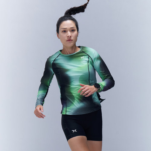 BODYWIT身体智慧飞羽裂变女子2.0圆领长袖速干运动衣透气跑步T恤