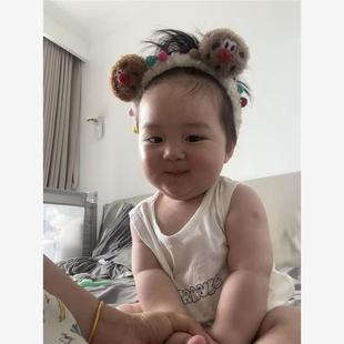 搞怪曲奇毛绒发箍少女可爱洗脸化妆头箍百搭发饰韩版 秋冬简约头饰