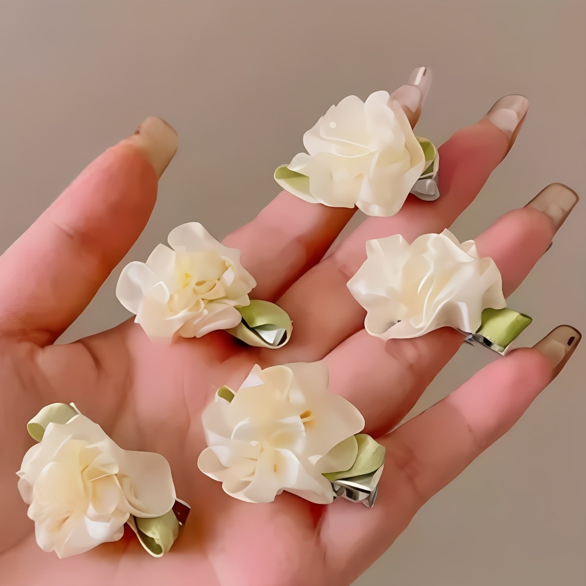 韩系清冷茉莉花碎发夹子