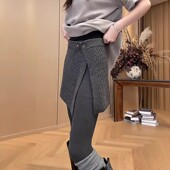 微胖mm遮肉巨显瘦半裙 新款 码 韩系设计感灰色麻花针织屁帘女冬季