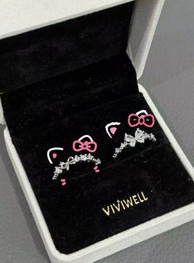 蝴蝶结甜心公主戒指小众设计