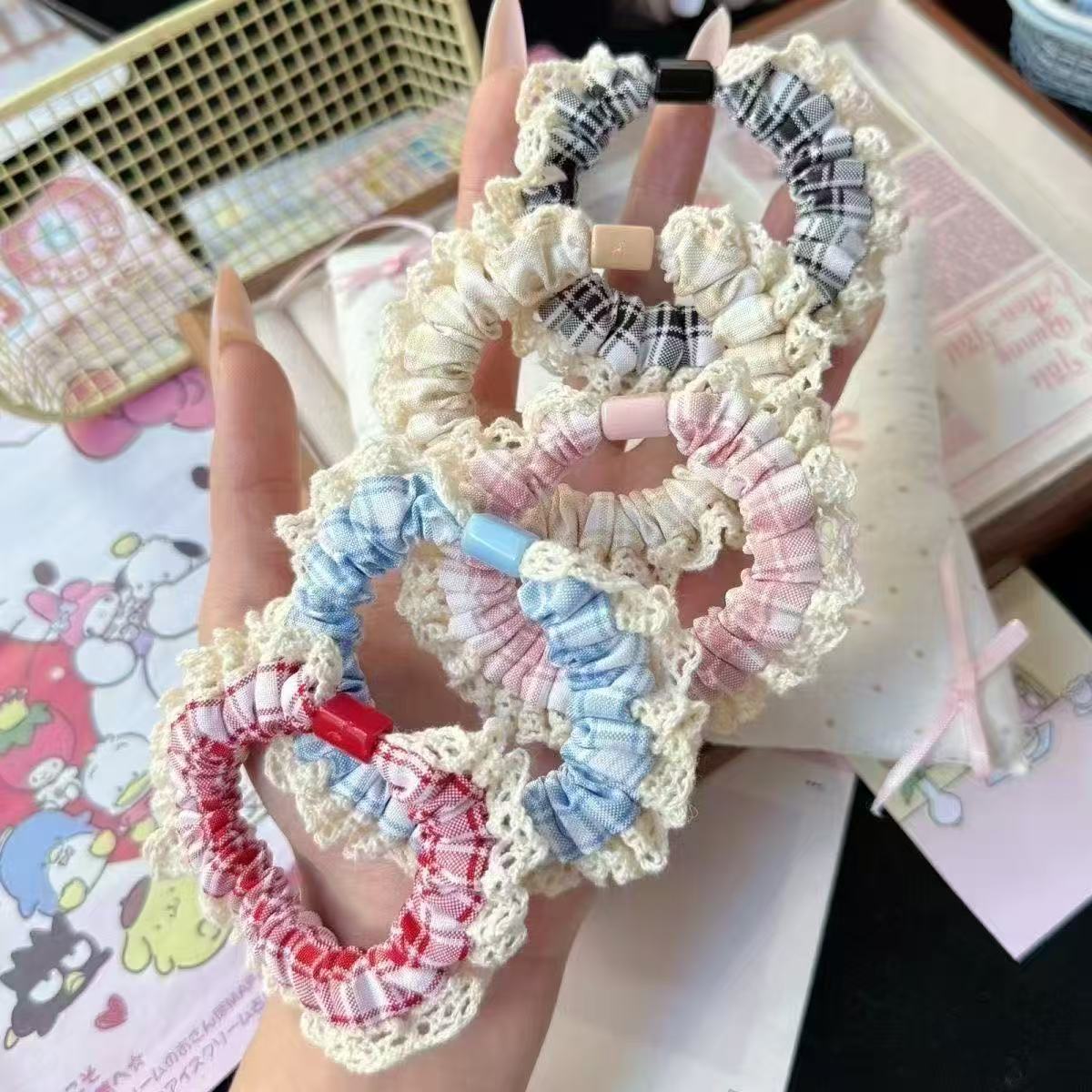 高弹力花边格纹小肠圈