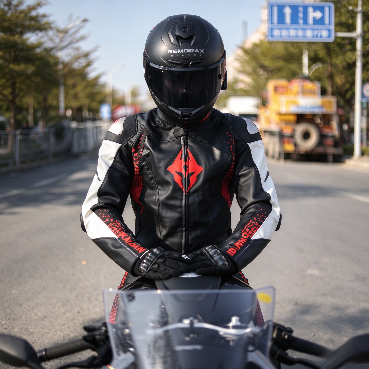 摩托车骑行服男防水冬季保暖赛车连体套装护具四季防风机车服皮衣