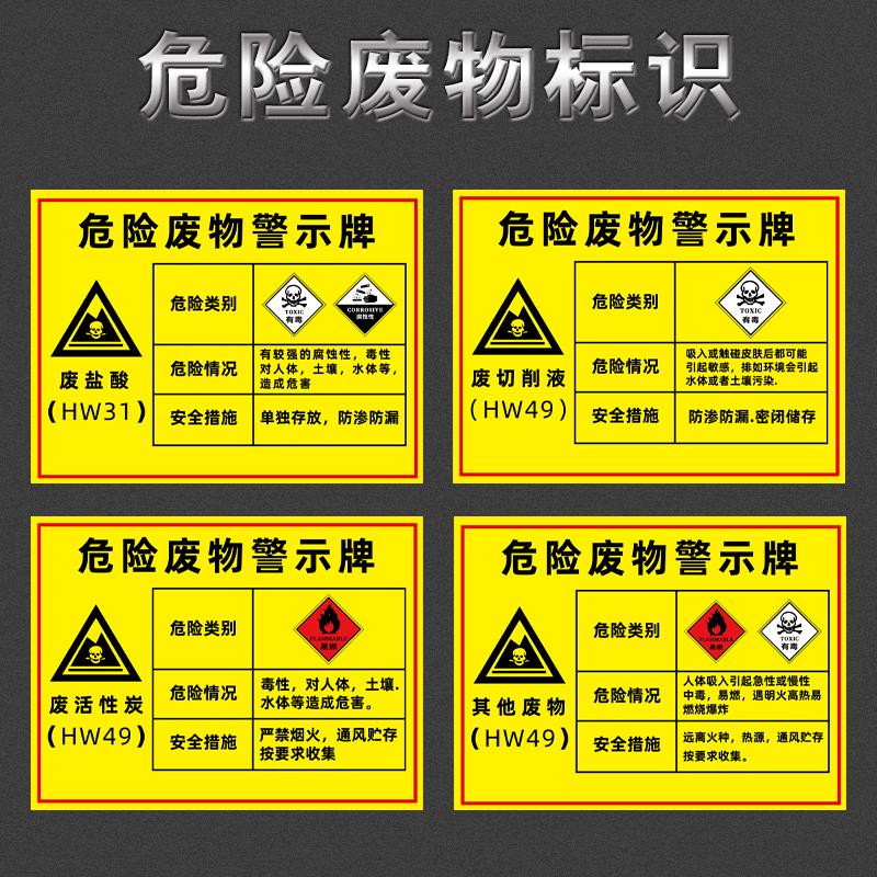 危险废物标识牌贮存间标志牌国标危废标签有毒有害易燃警告标示废机油切削液抹布污泥油漆桶安全标识牌定制做
