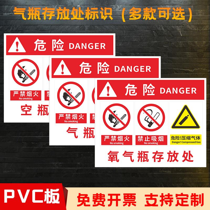 氧气瓶存放处安全标识牌乙炔空瓶满瓶二氧化碳氩气瓶油漆存放处废机油氮气存放处酒精存放处贴纸标志警示标牌
