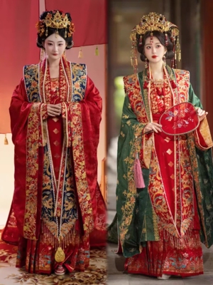 出租云河千色琴瑟和鸣无金花宋制汉服婚服汉婚新娘礼服仪式出阁礼