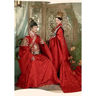 出租重回汉唐尚食同款婚服龙潜云野明制正品婚服汉服仪式拖尾礼服
