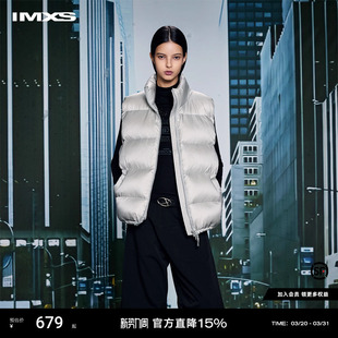 立领马夹外穿羽绒服 黑色百搭男女同款 IMXS廓形羽绒马甲秋冬季 新款