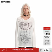 明星同款 t恤2025年春季 New Run IMXS 女长袖 Horse 一字领罩衫