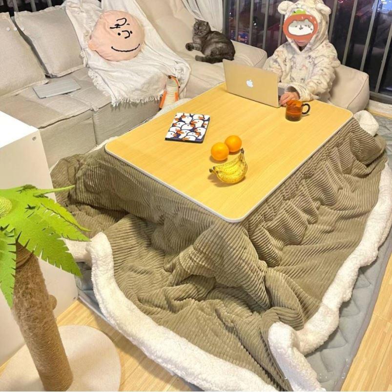 烤火被子长方形烤火罩踏脚炉电烤火箱被子沙发加厚双面绒盖被毯子