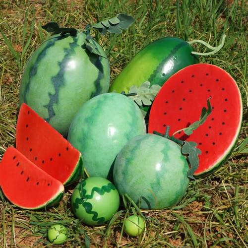 亏价仿真西瓜模型假西瓜片水果蔬菜摄影居家装饰早教画室道具玩具