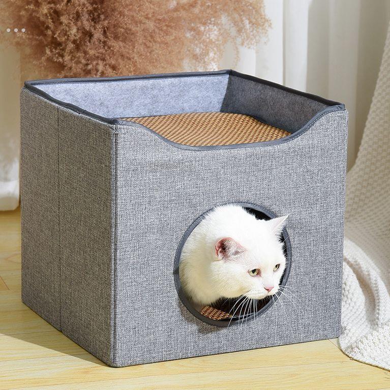双层猫窝冬季保暖封闭式四季通用网红猫抓板一体猫房子猫屋猫别墅