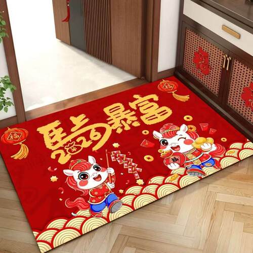 硅藻泥防滑地垫大门口吸水脚垫马年入户门家用抗脏垫进门速干垫子
