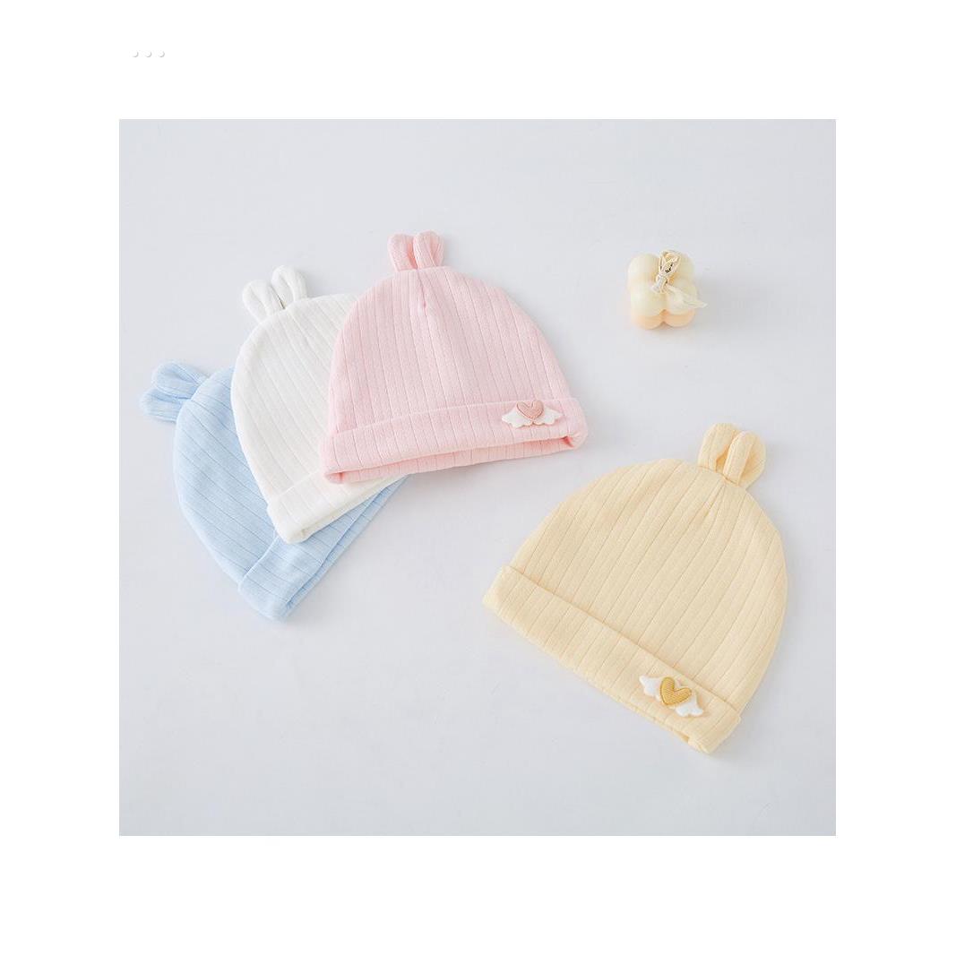 婴儿帽子秋冬款纯棉新生婴幼儿春秋护卤门帽初生宝宝冬季胎帽薄款