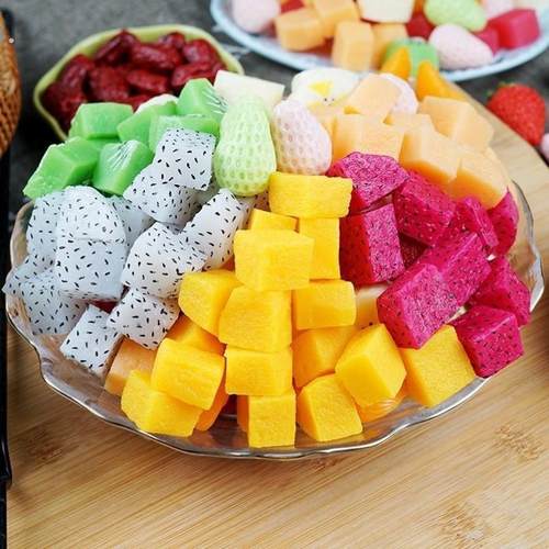 仿真水果粒水果块片模型假草莓芒果蓝莓菠萝香蕉樱桃道具摆件果蔬