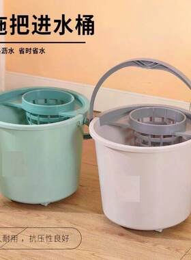 带轮子家用加厚拖把圆桶塑料旋转拧水墩布单桶手动挤水桶地拖桶
