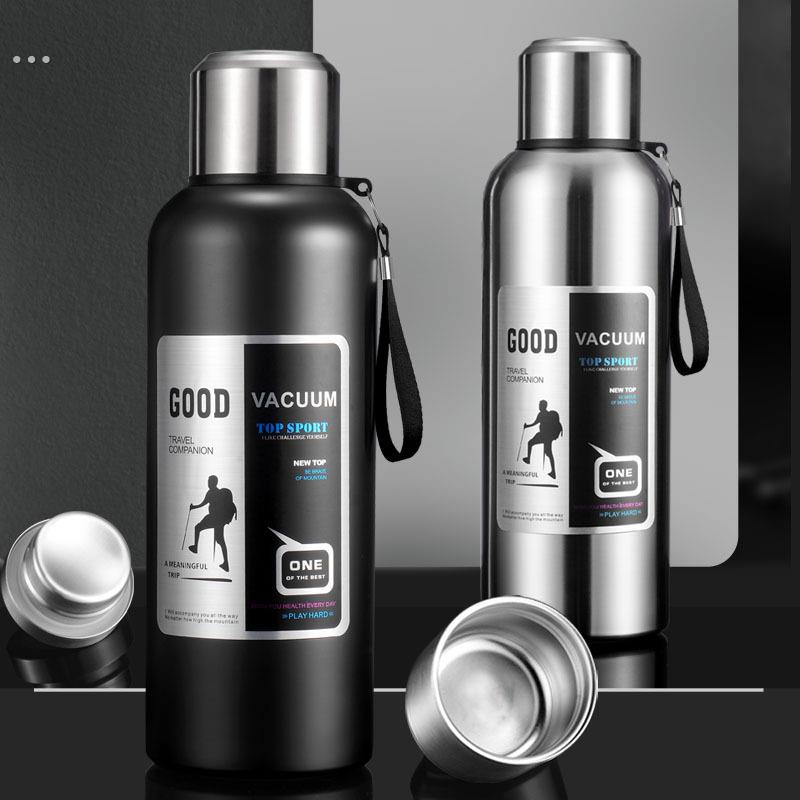 大容量1000毫升保温杯不锈钢茶水分离保温水杯户外可携式全钢保温