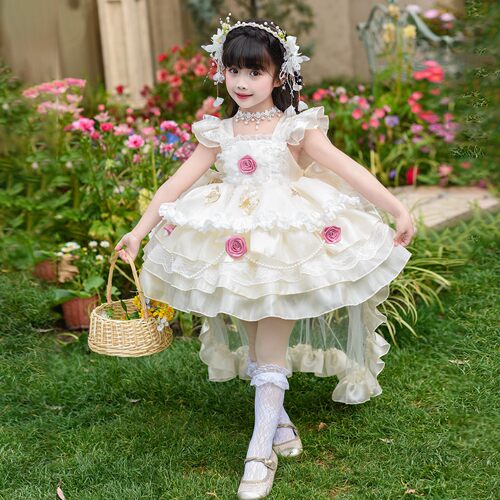 公主裙女童夏装连衣裙蓬蓬纱生日礼服裙儿童洋气洛丽塔裙子蛋糕裙