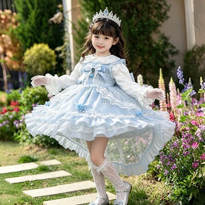 艾莎公主裙女童2026秋装儿童生日礼服裙子小女孩绝美洛丽塔连衣裙