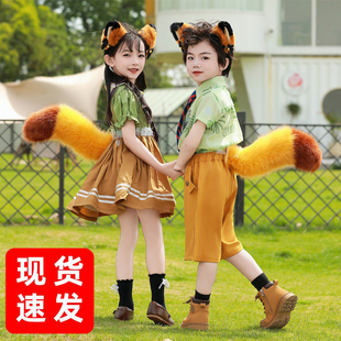 男童春夏款cos服装三件套2025新款儿童女孩朱迪尼克狐狸宝宝衣服