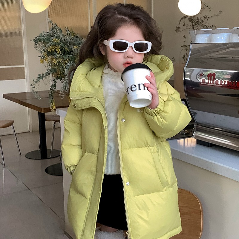女童羽绒服2025新款中长款