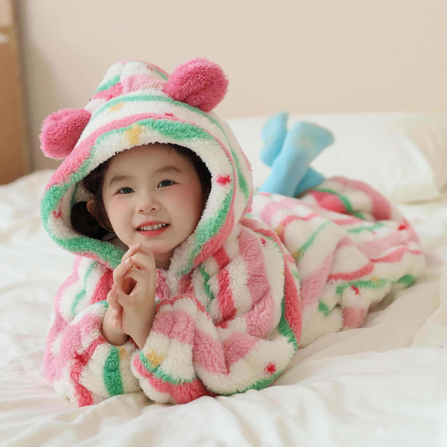 女童珊瑚绒加绒加厚款家居服