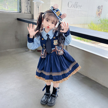 洛丽塔女童公主裙春秋装长袖兔子警官衣服儿童连衣裙朱迪生日裙子