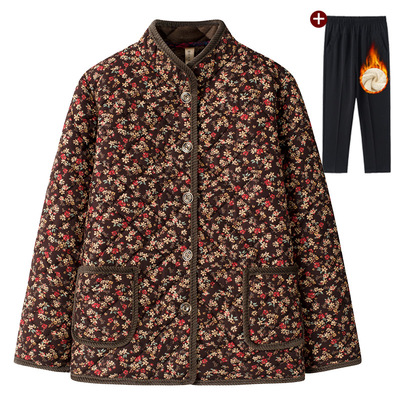 冬装新款2025妈妈棉服女老年加绒保暖衣服奶奶外套棉衣老太太棉袄