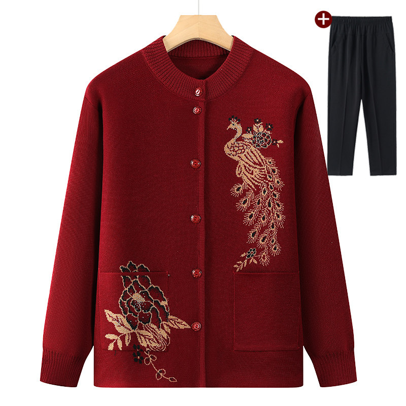 老年人女奶奶毛衣春秋装外套2025新款妈妈针织开衫上衣老太太衣服,女装/女士精品,中老年女装,淘宝优惠券,粉丝福利购,淘宝优惠卷