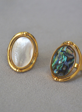 欧美小众戒指镀金女时髦摩登