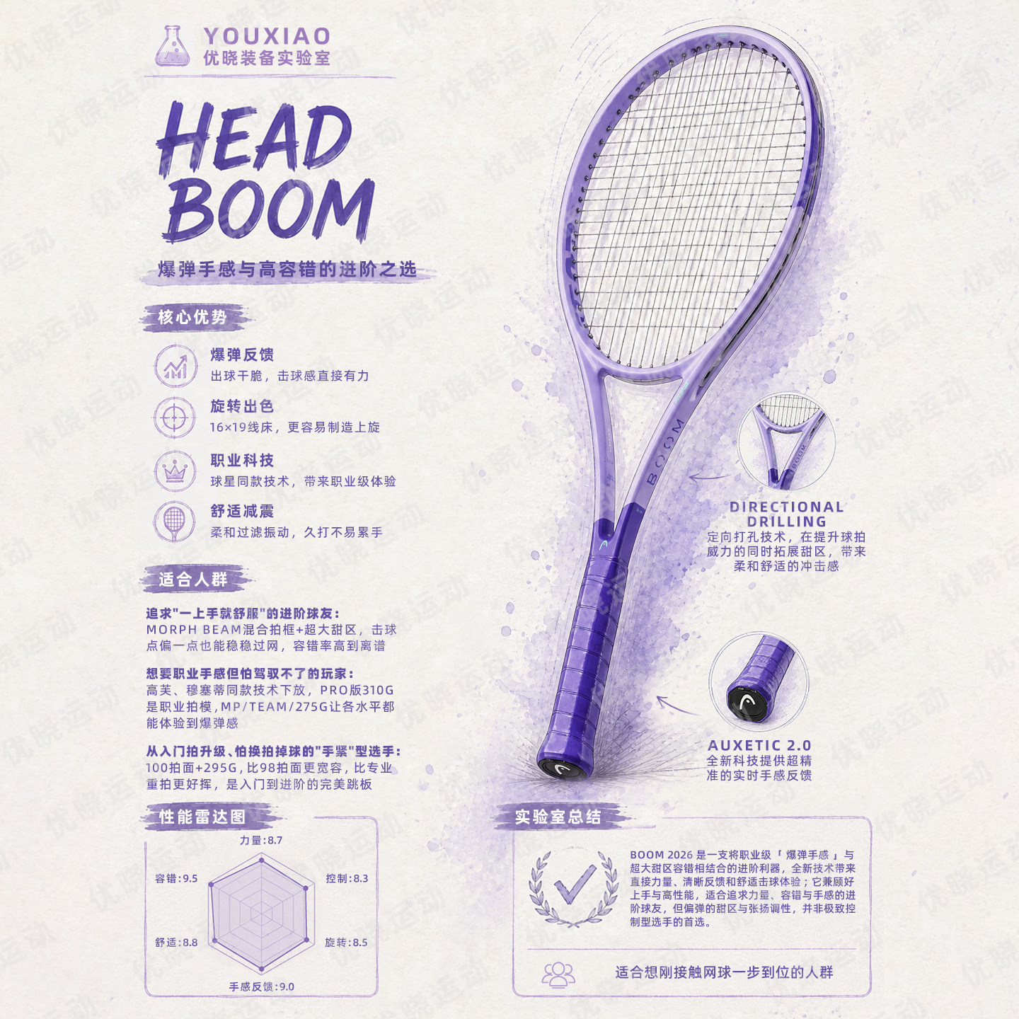 HEAD2026紫色新款BOOM网球拍图片