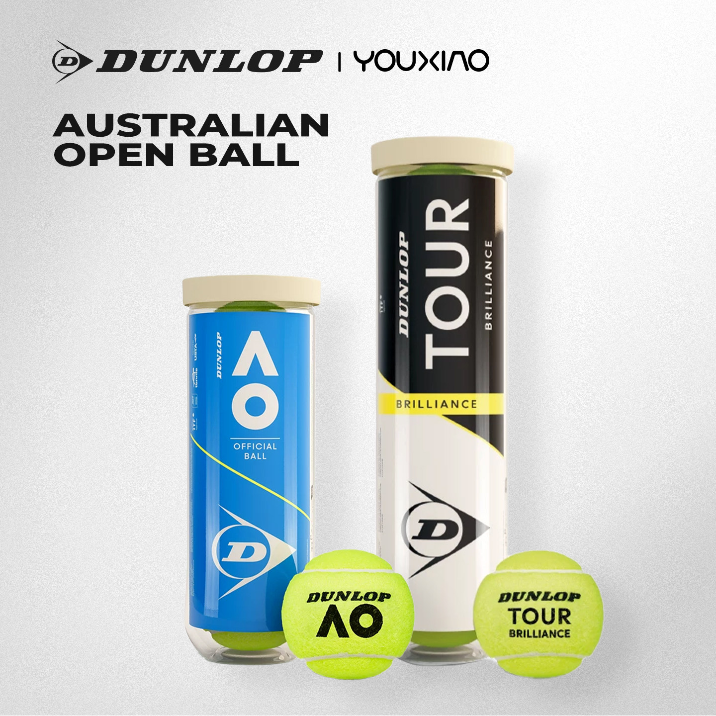DUNLOP邓禄普网球AO澳网球ATP比赛用球 专业耐打网球多场地用球