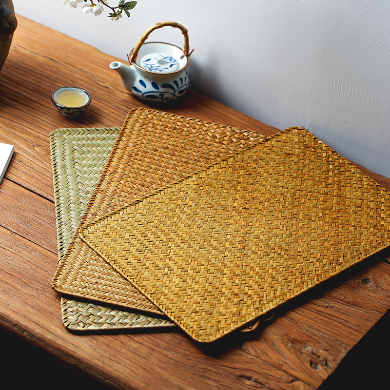 草编方隔热垫餐桌垫手工编织碗垫盘垫防烫杯垫简约防烫锅垫