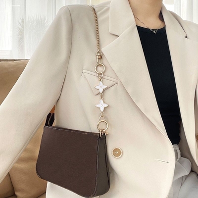 适用蔻驰水桶包coach麻将包包延长链条配件珍珠加长链腋下包链子