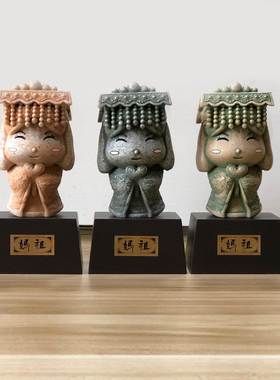 厂家直销妈祖文创储蓄罐仿石树脂摆件旅游纪念品石敢当佛像存钱罐