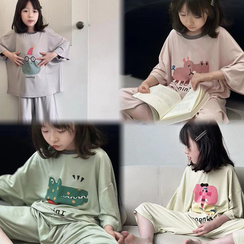 女童夏季家居服短袖睡衣两件套