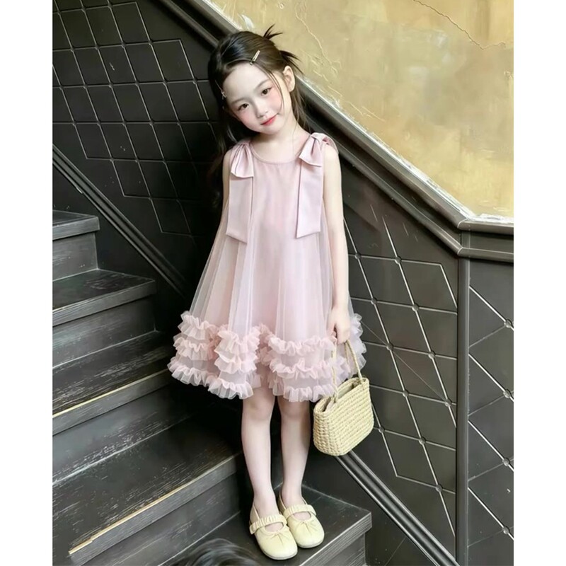 夏季韩版女童公主网纱周岁礼服裙