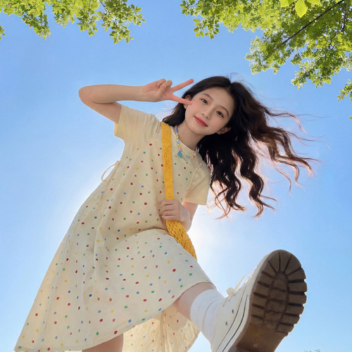 女童夏季吊带短袖新款连衣裙