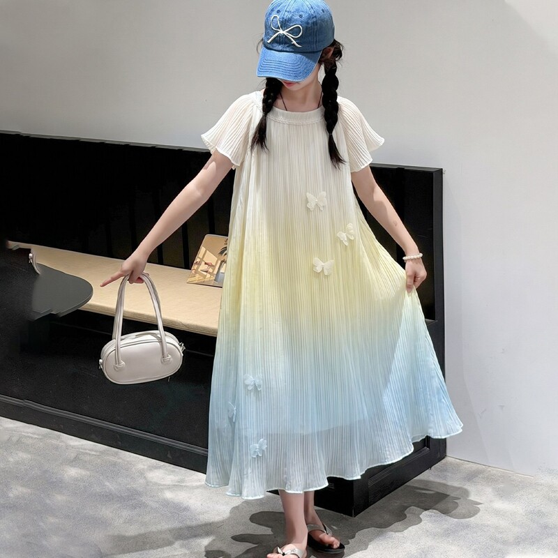女童夏季高级感渐变公主连衣裙子
