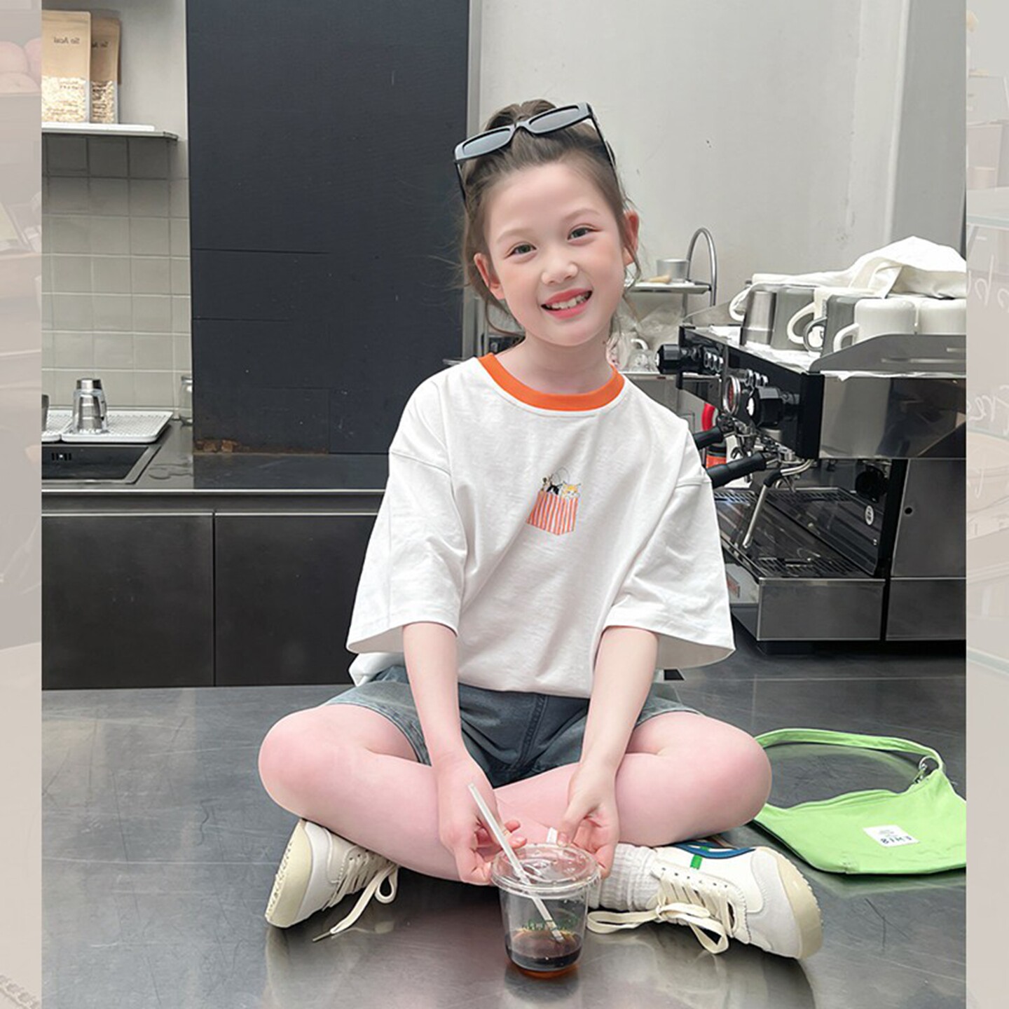 女童夏季网红白T恤宽松短袖