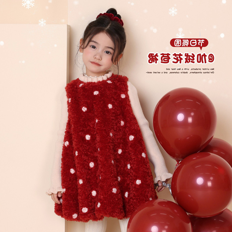 韩国童装2025冬季新款女童波点连衣裙花苞裙儿童保暖加绒背心裙子,童装/婴儿装/亲子装,连衣裙,淘宝优惠券,粉丝福利购,淘宝优惠卷