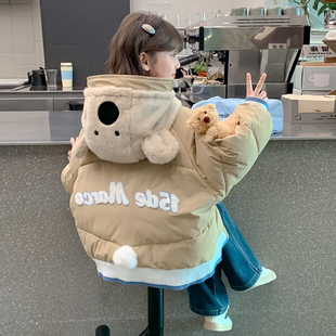 女童棉服冬装外套2025新款洋气大童时髦冬季羽绒棉袄儿童连帽棉衣