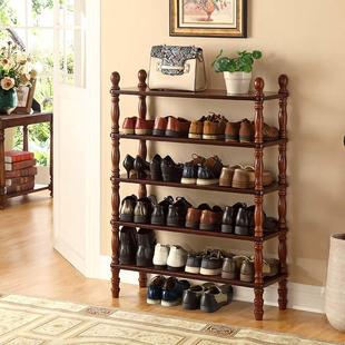 实木多层鞋架室内好看简易鞋柜欧式置物架收纳防尘家用客厅新中式