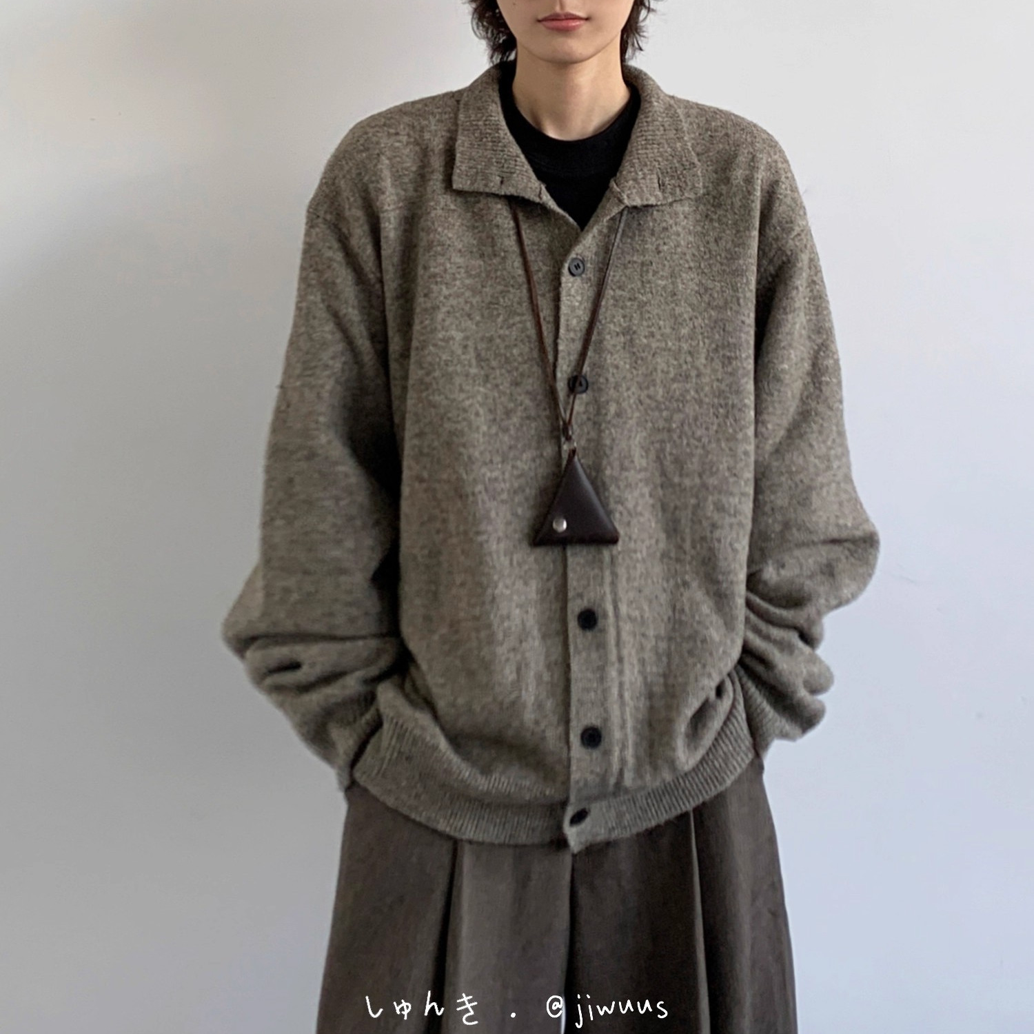 日系复古老钱风开衫针织毛衣