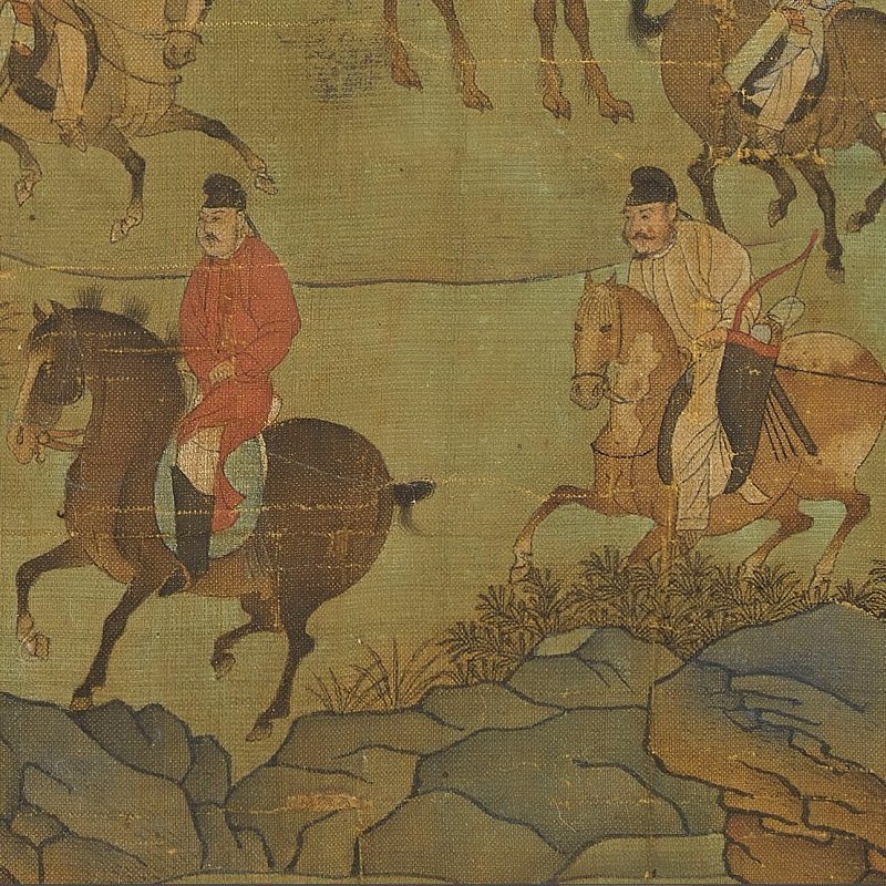 新品李昭道明皇幸蜀图名家青绿山水人物国画真迹微喷复制客厅装饰