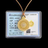 古法传承玫瑰花窗吊坠黄金包银镂空镶钻太阳花挂坠女毛衣链送女友