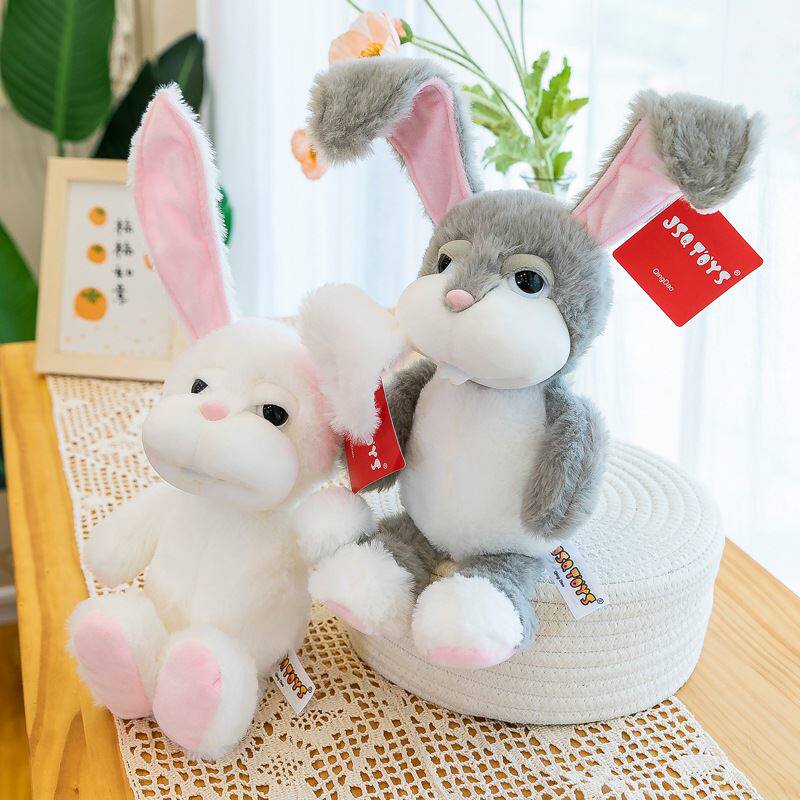 厂家新款巴菲兔毛绒玩具公仔耳朵可折兔子玩偶女生节日礼物
