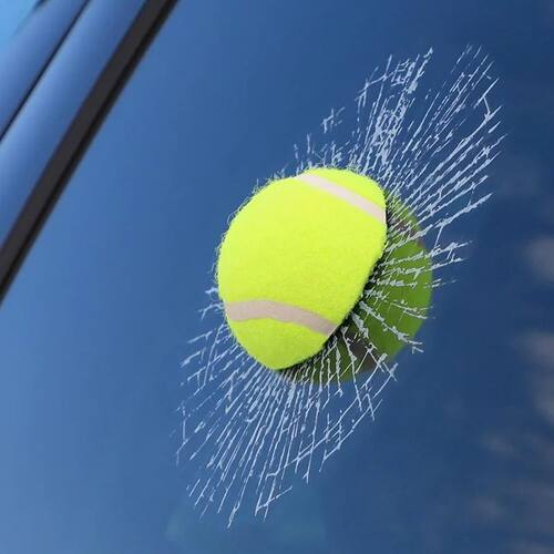 3D Prank Tricky Broken Glass Sticker Car Window Ball Hits Se